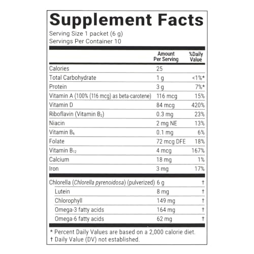 Image 7 of Sun Chlorella Powder, 6g, 90%+ Pulverized Cell Wall, Non-GMO, Packets