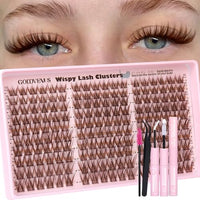 Thumbnail for Image 28 of S-brown wispy cluster kit for the product Goddvenus Eyelash Extensions Wispy Natural DIY C Curl Individual Lashes Clusters