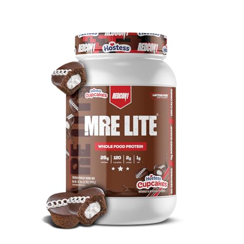 Image 1 of Default Title for the product REDCON1 MRE Lite HostessTM Cupcakes Whole Food Protein Powder - Lactose & Whey Free Meal Replacement with Animal Protein Blends - Easy to Digest Supplement Made with MCT Oils (30 Servings)
