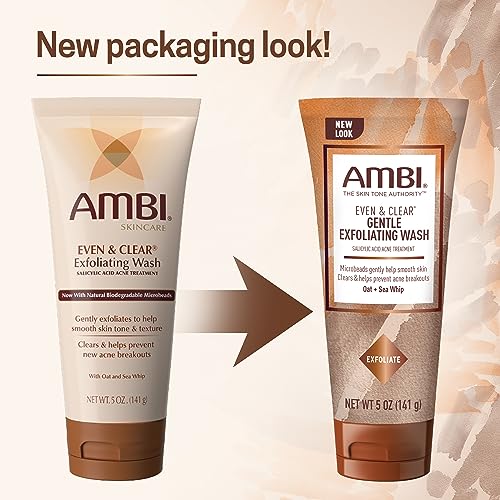 Image 7 of Ambi Even & Clear Gentle Exfoliating Wash with Oat and Sea Whip, Salicylic Acid Acne Treatment, 5 Ounce