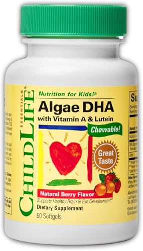 Image 1 of 60 Count (Pack of 1) for the product ChildLife Essentials Algae DHA for Kids Berry, 60 Chewable Softgels