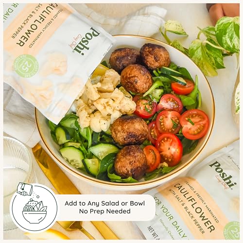 Image 3 of Poshi Marinated Cauliflower Florets Salt & Pepper 6-Pack 4.4 oz
