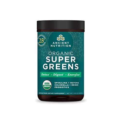 Image 1 of Greens / 25 Servings for the product Ancient Nutrition Organic Super Greens Powder, Probiotics, Spirulina