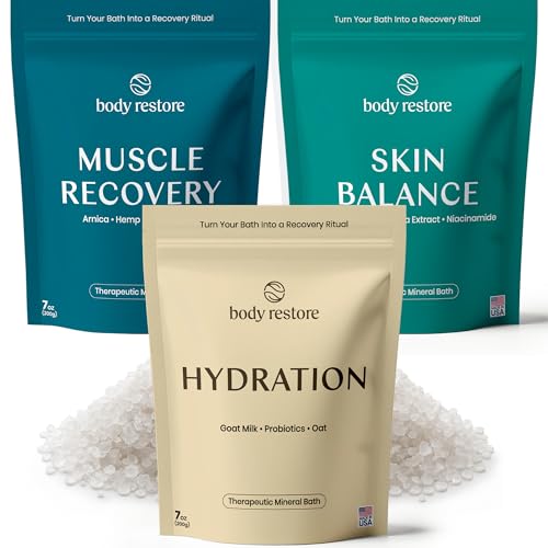 Image 1 of Default Title for the product Body Restore Magnesium Bath Salts Therapeutic Mineral Soak - Variety 3 Pack