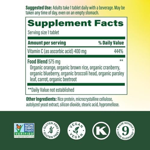 Image 3 of MegaFood Ultra C 400 mg, Vitamin C Immune Support Supplement, 90 Tablets