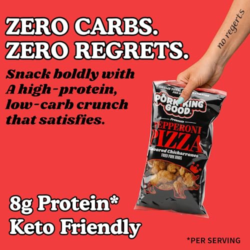 Image 3 of Pork King Good Pepperoni Pizza Pork Rinds, 4 Pack