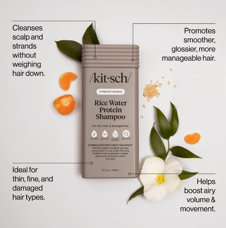 Image 2 of Kitsch Strengthening Rice Water Shampoo for Hair Growth – 12.3 oz