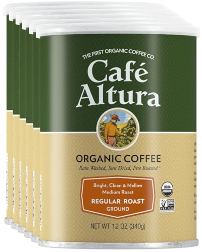 Image 1 of Default Title for the product Cafe Altura Ground Organic Coffee, Regular Roast, 12 oz Can (Pack of 6)