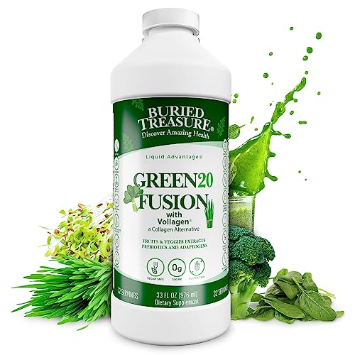 Image 1 of Default Title for the product Buried Treasure Green20 Fusion – Superfood Blend with Vollagen, 32oz Liquid