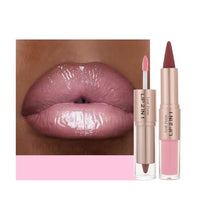 Thumbnail for Image 9 of #09 Soft Baby Pink Ombre / 1 Count (Pack of 1) for the product BAISEN DIARY 2-in-1 Double-Ended Matte Lip Liner & Lip Gloss Duo