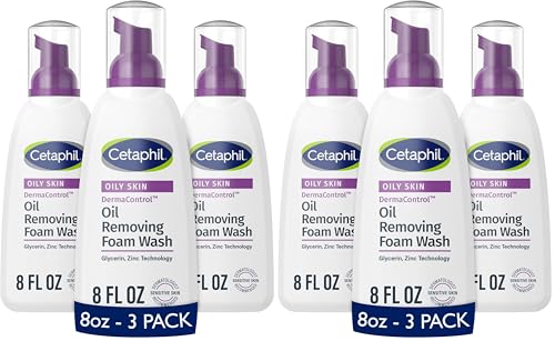 Image 2 of 8 Fl Oz (Pack of 6) for the product Cetaphil Pro Oil Removing Foaming Face Wash, Sensitive Skin, 8oz, 3ct