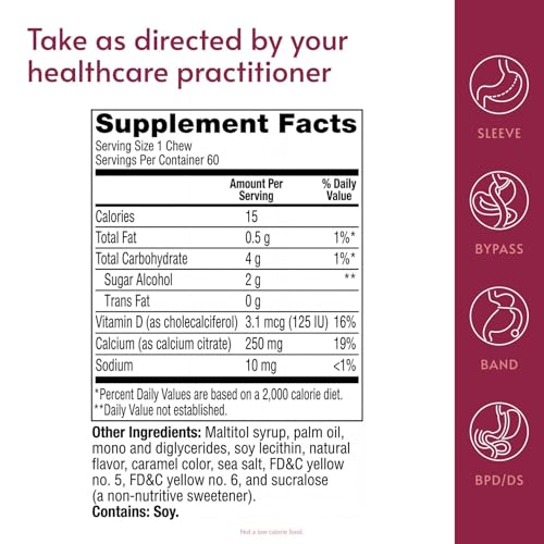 Image 4 of Bariatric Advantage Calcium Citrate Chewy Bites, Caramel, 60 Count