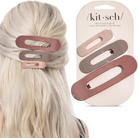 Thumbnail for Image 1 of Default Title for the product Kitsch Flat Claw Clip for Women - Terracotta, 3pcs