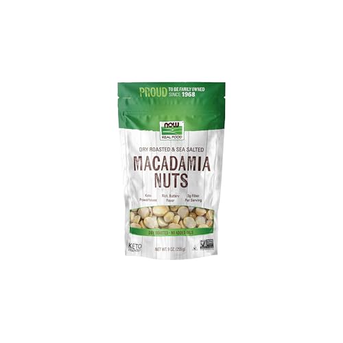 Image 1 of 9 Ounce (Pack of 1) for the product NOW Foods Macadamia Nuts Dry Roasted with Sea Salt 9-Ounce