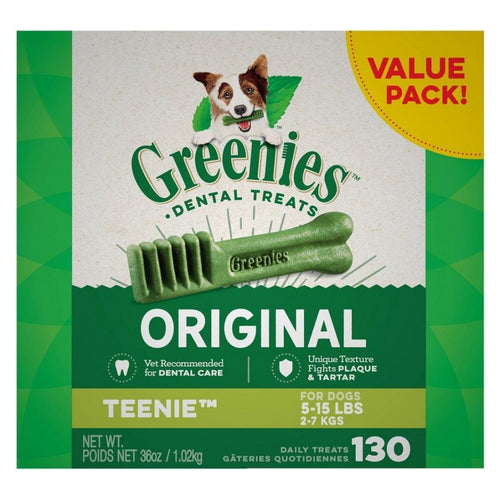 Original Teenie Dental Dog Treats 36 Oz / (130 Count) by Greenies