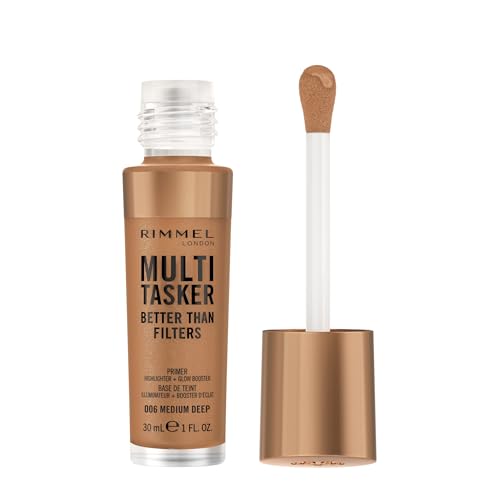 Image 4 of 006 Medium Deep / 1 Fl Oz (Pack of 1) for the product Rimmel Multi-Tasker Better Than Filters Face Primer Glow Booster and Highlighter