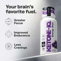 Thumbnail for Image 3 of Ketone-IQ Caffeine Ketone Shots for Focus, Grape, 12 Pack