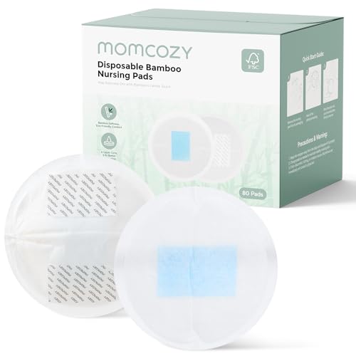 Image 1 of Default Title for the product Momcozy Bamboo Disposable Nursing Pads, Blue Core Ultra-Absorbent, 80PCS