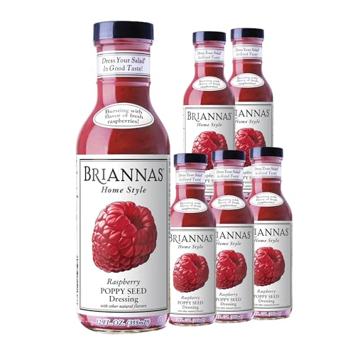 Image 1 of Default Title for the product BRIANNAS Home Style Raspberry Poppy Seed Dressing, No Sugar, 6 Pack, 12oz