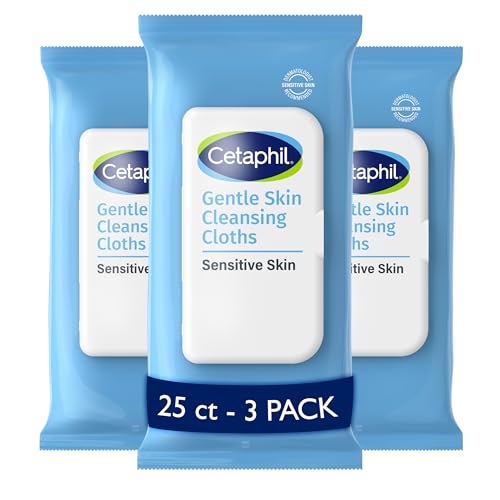 Image 1 of Default Title for the product Cetaphil Cleansing Face & Body Wipes, Fragrance Free, 25ct, 3-Pack