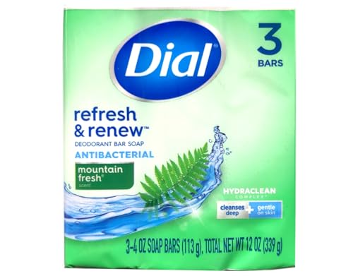 Image 2 of Dial Mountain Fresh Antibacterial Deodorant Bar Soap 3, 4 oz Soap Bars (Packs of 4)