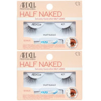 Thumbnail for Image 1 of Default Title for the product Ardell Half Naked Lashes 421 – Natural Half Lashes for Outer Corner, Soft & Flattering Fit Wispy Volume False Eyelashes, Includes Duo Lash Glue 1g, 2 Pack