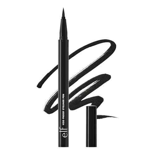 Image 1 of Jet Black for the product e.l.f. H2O Proof Eyeliner Pen, Felt Tip, Waterproof, Long-Lasting, High-Pigmented Liner, Vegan & Cruelty-Free