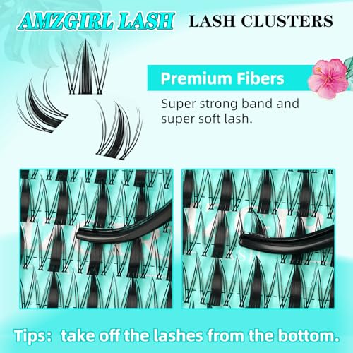 Image 2 of AMZGIRL LASH Lash Clusters Manga 168Pcs Eyelash Cluster Wet Look Ultra-Thin Invisible Lash Band Eyelashes Extensions Spiky Anime Wide Span Lashes for Beginners