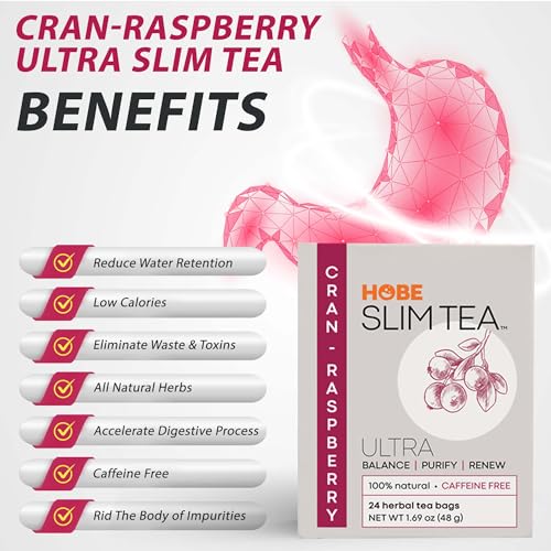 Image 4 of Hobe Labs Cran-Raspberry Tea - Natural Herbal Infusion - Caffeine-Free (48 Tea Bags)