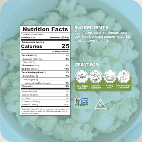 Image 2 of Poshi Marinated Cauliflower Florets Salt & Pepper 6-Pack 4.4 oz