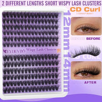 Thumbnail for Image 3 of EYDEVRO Wispy Lash Clusters Natural Eyelash Clusters 12-14mm Short Lashes