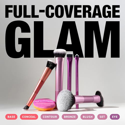 Image 2 of Real Techniques Big Blends Energy Brush + Dual-Sided Puff Kit, 6-Piece Set