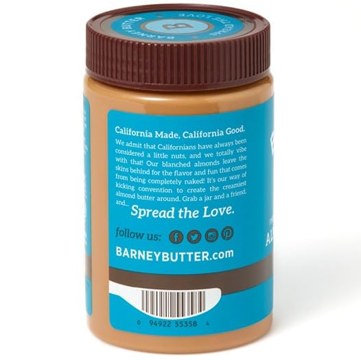 Image 5 of Barney Butter Almond Butter, Smooth, 16 Ounce Jar, Pack of 2