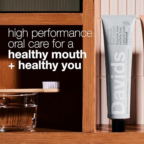 Image 2 of Davids Charcoal Toothpaste Whitening SLS Free Enamel Safe Peppermint 5.25oz