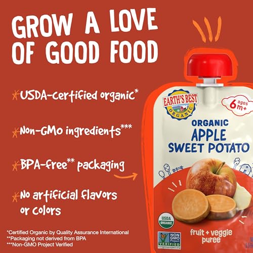 Image 6 of Earth's Best Organic Baby Food Pouches 3.5 Ounce Resealable Pouch