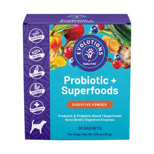 Probiotic And Superfoods Digestive Powder 30 Count by Evolutions By NaturVet