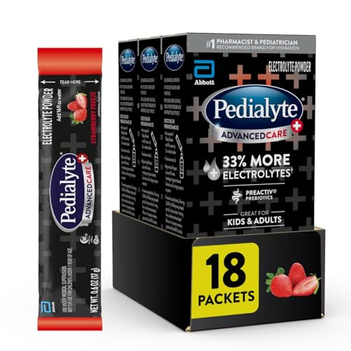 Image 7 of Strawberry / 18 Count for the product Pedialyte AdvancedCare Plus Electrolyte Powder Packets