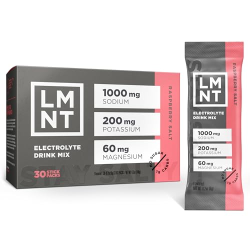 Image 7 of Raspberry Salt / 30 Count for the product Drink LMNT Zero Sugar Electrolytes Drink Mix