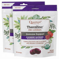 Thumbnail for Image 2 of 18 Count (Pack of 2) for the product Quantum Health TheraZinc Organic Immune Support Elderberry, 18 Lozenges