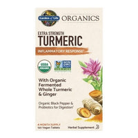 Thumbnail for Garden of Life Organics Extra Strength Turmeric Inflammatory Response 120 Vegan Tabs