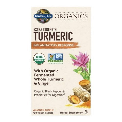 Garden of Life Organics Extra Strength Turmeric Inflammatory Response 120 Vegan Tabs