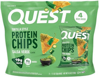 Thumbnail for Image 1 of Default Title for the product Quest Nutrition Tortilla Style Protein Chips, Salsa Verde, 19g Protein, 4g Net Carbs, Gluten Free, 1.1 Ounce, 4 count