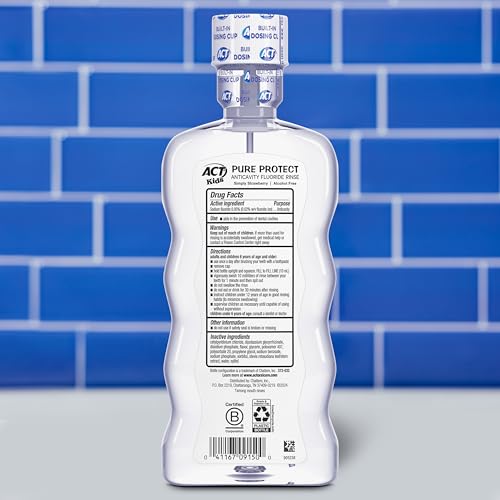 Image 2 of ACT Kids Pure Protect Anticavity Mouthwash, Simply Strawberry, 16.9 fl. oz.