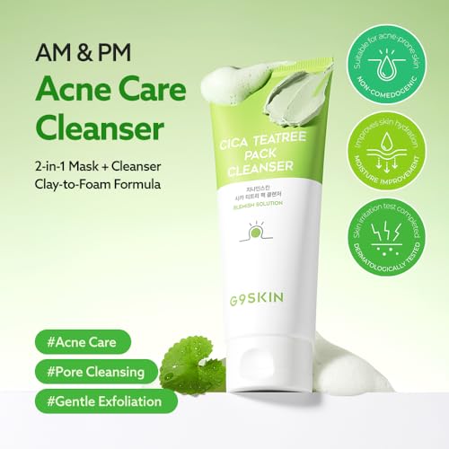 Image 4 of G9SKIN Korean Cica Tea Tree Clay Cleanser and Wash-off Mask, 150ml