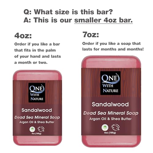 Image 2 of One With Nature Dead Sea Salt Sandalwood Soap 4oz 3-Pack