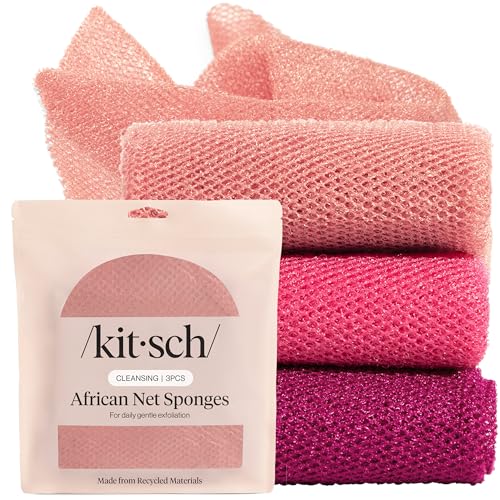 Image 1 of Berry Pink for the product Kitsch African Net Sponge Exfoliating Body Scrubber