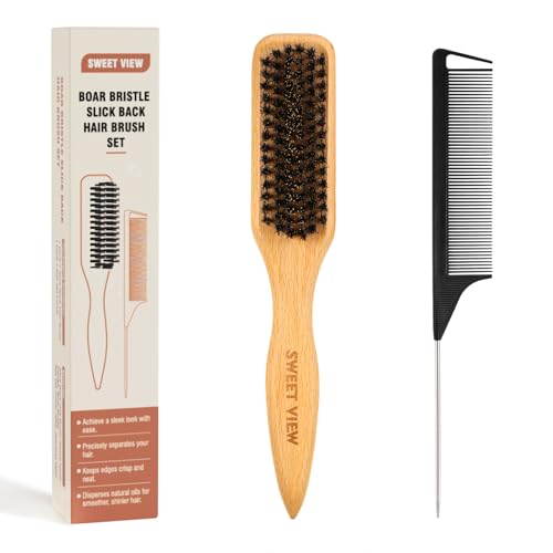 Image 1 of Default Title for the product SWEET VIEW Boar Bristle Slick Back Hair Brush