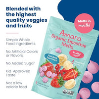 Thumbnail for Image 6 of Amara Smoothie Melts - Mixed Red Berries - Baby Snacks Made With Fruits and Vegetables - Healthy Toddler Snacks For Your Kids Lunch Box - Organic Plant Based Yogurt Melts - 6 Resealable Bags