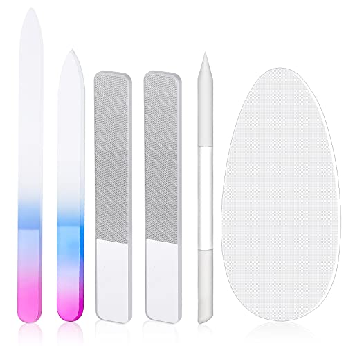 Image 1 of Blue Purple for the product Zhehao 6 Pcs Glass Nail File and Nail Shiner Set Manicure