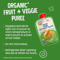 Thumbnail for Image 3 of Earth's Best Organic Pear Butternut Squash Fruit + Veggie Puree 3.5 oz Pouch (Pack of 12)